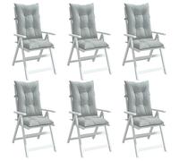 vidaXL Cuscini Sedia Schiena Alta 6 Grigio Mélange 120x50x7 Tessuto