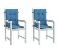 vidaXL Cuscini Sedia Schiena Bassa 2 pz Blu Mélange 100x50x4 Tessuto
