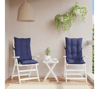 vidaXL Cuscini Sedia Schienale Alto 2 pz Blu Marino in Tessuto Oxford