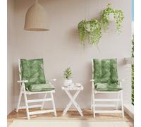 vidaXL Cuscini Sedia Schienale Basso 2 pz Motivo Foglie Tessuto Oxford