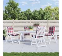 vidaXL Cuscini Sedia Schienale Basso 4 pz Quadri Rosso Tessuto Oxford