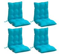 vidaXL Cuscini Sedia Schienale Basso 4 pz Turchese in Tessuto Oxford