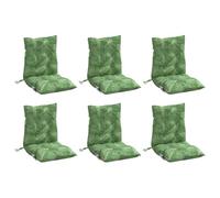 vidaXL Cuscini Sedia Schienale Basso 6 pz Motivo Foglie Tessuto Oxford
