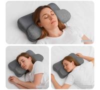vidaXL Cuscino cervicale Grigio Schiuma Memory 58 x 36 x 13 cm