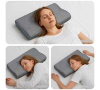 vidaXL Cuscino cervicale Grigio Schiuma Memory 59 x 34 x 12 cm