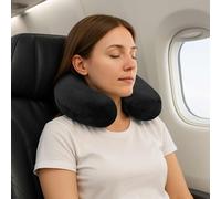 vidaXL Cuscino da viaggio per il collo Nero Schiuma Memory