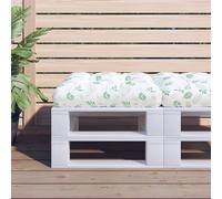 vidaXL Cuscino Pallet Motivo a Foglie 60x61,5x10 cm in Tessuto Oxford