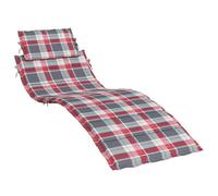 vidaXL Cuscino per Lettino a Quadri Rossi 186x58x4cm in Tessuto Oxford