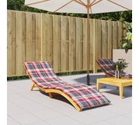 vidaXL Cuscino per Lettino a Quadri Rossi 200x70x3 cm Tessuto Oxford