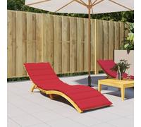 vidaXL Cuscino per Lettino Rosso 200x70x3 cm in Tessuto Oxford
