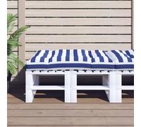 vidaXL Cuscino per Pallet Strisce Bianche e Blu 120x80x12cm in Tessuto