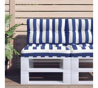 vidaXL Cuscino per Pallet Strisce Bianche e Blu 50x40x12 cm in Tessuto
