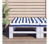 vidaXL Cuscino per Pallet Strisce Bianche e Blu 70x70x12 cm in Tessuto