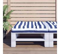 vidaXL Cuscino per Pallet Strisce Bianche e Blu 80x80x12 cm in Tessuto