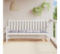 vidaXL Cuscino per Panca a Quadri Grigi 200x50x4cm Tessuto Oxford