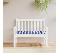 vidaXL Cuscino per Panca Bianco e Blu 100x50x7 cm in Tessuto Oxford
