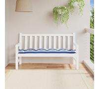 vidaXL Cuscino per Panca Bianco e Blu 150x50x7 cm in Tessuto Oxford