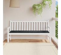 vidaXL Cuscino per Panchina Quadro Nero 150 x 50 x 3 cm Tessuto Oxford