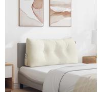 vidaXL Cuscino per Schiena Crema 100 x 24 x 50 cm Velluto