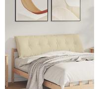 vidaXL Cuscino per Schiena Crema 160 x 19 x 50 cm Tessuto