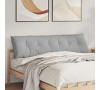 vidaXL Cuscino per Schiena Grigio Nuvola 180 x 19 x 50 cm Tessuto