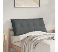 vidaXL Cuscino per schiena Rettangolare 100 x 19 x 50 cm Grigio scuro Tessuto Coperture rimovibili
