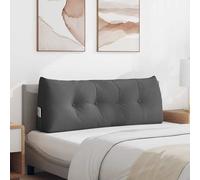 vidaXL Cuscino per Schiena Grigio scuro 120 x 24 x 50 cm Tessuto