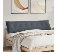 vidaXL Cuscino per Schiena Grigio Scuro 200 x 50 cm Tessuto in Cords, Cuscino Rettangolare per Soggiorno, con federe Removibili, Decorazione Morbida per Relax o Lavoro