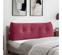 vidaXL Cuscino per Schiena Rosso Vino 140 x 24 x 50 cm Velluto