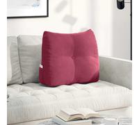 vidaXL Cuscino per Schiena Rosso Vino 60 x 24 x 50 cm Velluto
