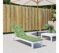 vidaXL Cuscino per Sedia Sdraio con Motivo a Foglie in Tessuto Oxford