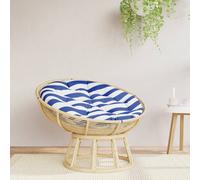 vidaXL Cuscino Rotondo Righe Blu Bianche Ø 100x11 cm in Tessuto Oxford
