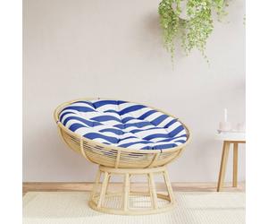 vidaXL Cuscino Rotondo Righe Blu Bianche Ø 100x11 cm in Tessuto Oxford