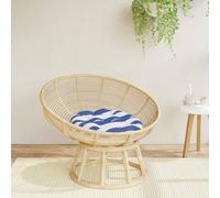 vidaXL Cuscino Rotondo Righe Blu Bianche Ø 60x11 cm in Tessuto Oxford