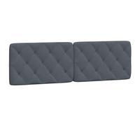 vidaXL Cuscino Testiera Grigio Scuro 160 cm in Velluto
