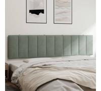 vidaXL Cuscino Testiera Grigio Chiaro 200 cm in Velluto, Cuscino Testata, Testata Imbottita, Cuscino per Testata Letto, testiera Imbottita