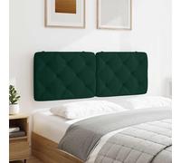 vidaXL Cuscino Testiera Verde Scuro 140 cm in Velluto