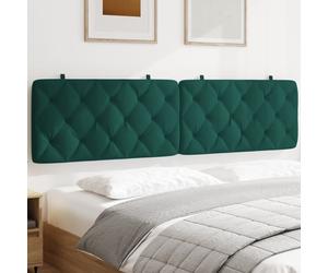 vidaXL Cuscino Testiera Verde Scuro 200 cm in Velluto