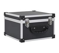 vidaXL Custodia CD per 40 CD Spaziosa con Rifiniture Bordi Rinforzati Resistente Robusta Richiudibile Contenitore Valigetta Box in Alluminio ABS Nero