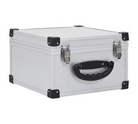 vidaXL Custodia CD per 40 CD Spaziosa con Rifiniture Bordi Rinforzati Resistente Robusta Richiudibile Contenitore Valigetta Box Alluminio ABS Argento