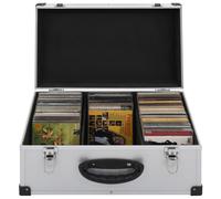 vidaXL Custodia CD per 60 CD in Alluminio ABS Argento