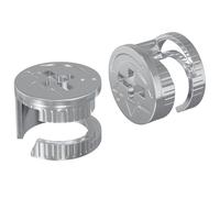 vidaXL Dadi con bloccaggio a cam 2 pcs Argento 15 x 11,5 mm Acciaio, Assemblaggio di mobili per il soggiorno, dadi a cam lock resistenti, fissaggi sicuri, soluzioni anti-ruggine per uso domestico e d