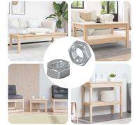 vidaXL Dadi esagonali 2 pcs Argento m8 Ferro, Soggiorno, dadi resistenti in acciaio, attrezzi industriali, fissaggi per progetti fai-da-te, multifunzionali