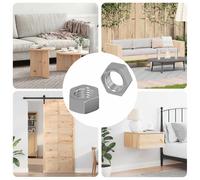 vidaXL Dado esagonale Tinta unita 2 pcs Argento M6 Ferro