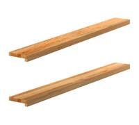 vidaXL Davanzali 2 pz Marrone Chiaro 140x15x2 cm Legno Massello Rovere, Bordo della Finestra, davanzale della Finestra in Quercia, davanzale in Legno