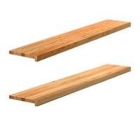 vidaXL Davanzali 2 pz Marrone Chiaro 140x25x2cm Legno Massello Rovere, Bordo della Finestra, davanzale della Finestra in Quercia, davanzale in Legno