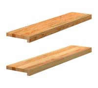 vidaXL Davanzali 2 pz Marrone Chiaro 90x20x2 cm Legno Massello Rovere, Bordo della Finestra, davanzale della Finestra in Quercia, davanzale in Legno