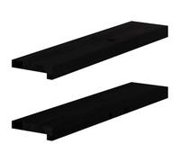 vidaXL Davanzali 2 pz Marrone-nero 70x15x2 cm Legno Massello Rovere