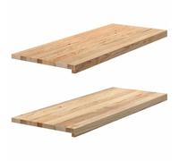 vidaXL Davanzali 2 pz Non Trattati 100x40x2cm Legno Massello di Rovere, Bordo della Finestra, davanzale della Finestra in Quercia, davanzale in Legno