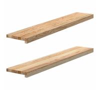 vidaXL Davanzali 2 pezzi Legno di quercia massiccio non trattato 110x20x2 cm